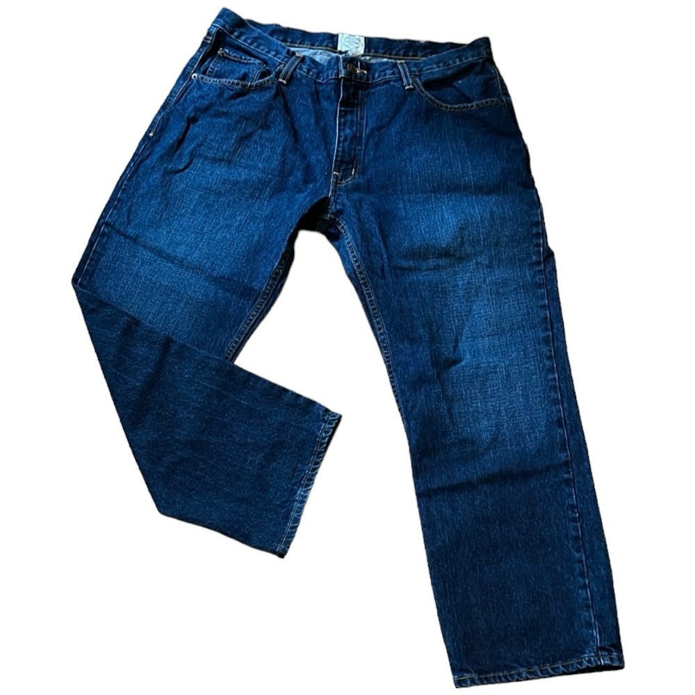 ST. JOHNS BAY MENS VINTAGE STRAIGHT LEG JEANS DARK WASH BLUE SIZE 38 X 29